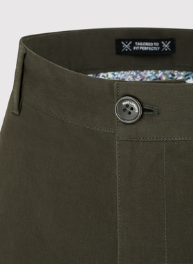 Žalios spalvos vyriškos kelnės be raštų