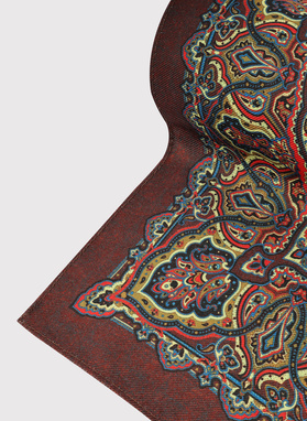 Dvipusė vyriška kišeninė nosinaitė peislio raštu