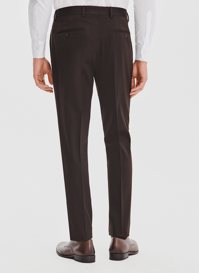 Tamsiai rudos kostiuminės kelnės