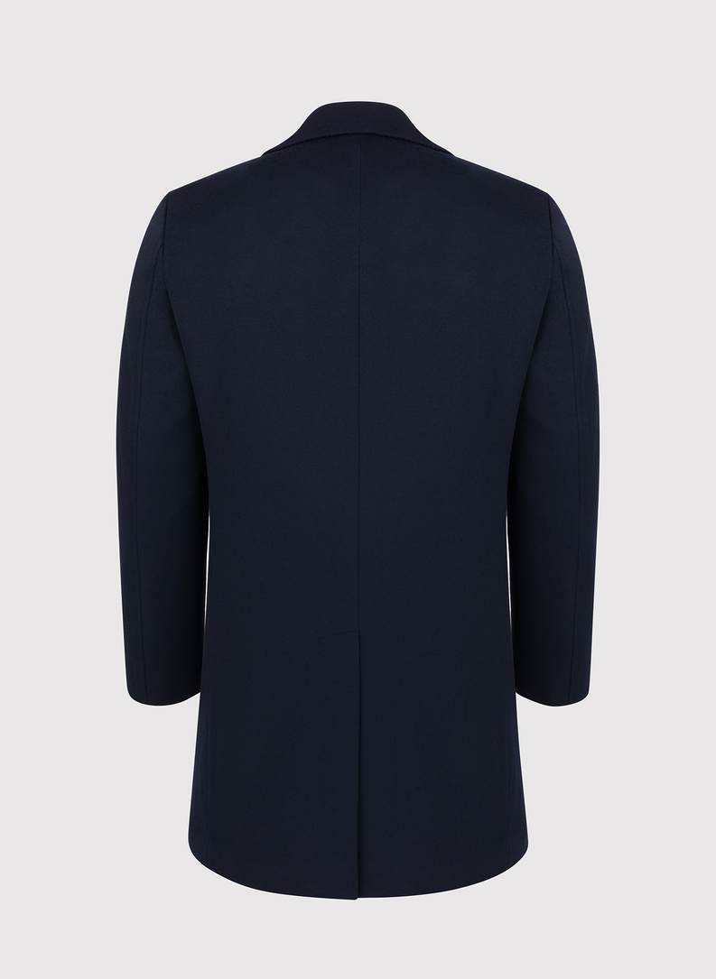 Vyriškas tamsiai mėlynas lietpaltis su vilna