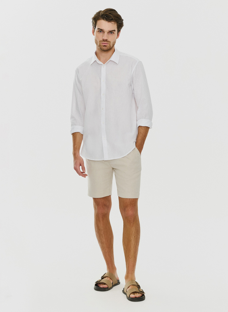 Balti lininiai ir medvilniniai marškiniai