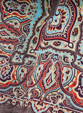 Dvipusė vyriška kišeninė nosinaitė peislio raštu