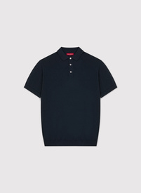 Tamsiai mėlynas polo megztinis