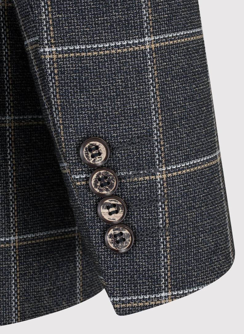 Pilkas languotas vyriškas švarkas