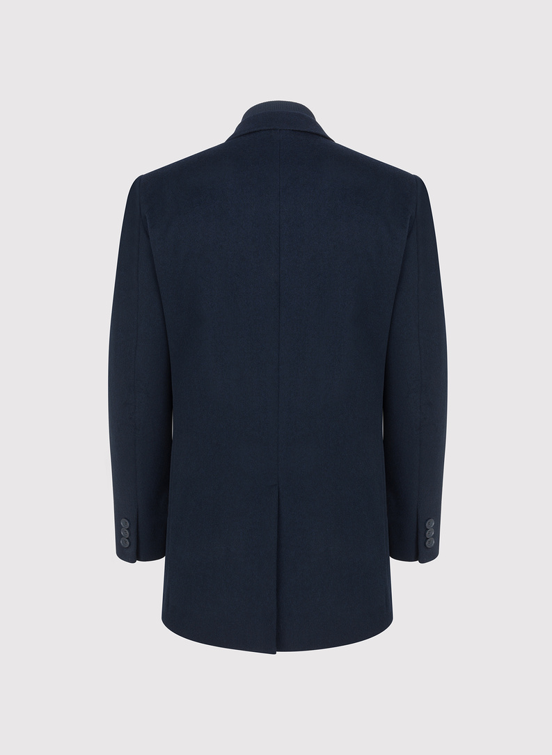 Tamsiai mėlynas vyriškas lietpaltis su vilna