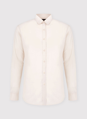 Nebalintos drobės spalvos „Regular Fit“ kirpimo vyriški marškiniai