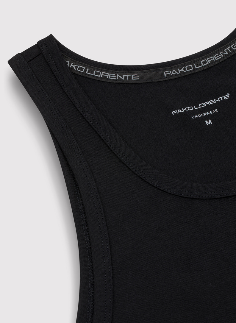 Dvejų juodos spalvos berankovių marškinėlių pakuotė