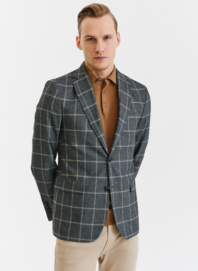 Pilkas languotas vyriškas švarkas