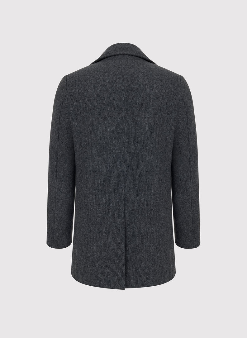 Pilkas dvieilis lietpaltis su vilna