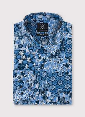 Mėlyni marškiniai Havajų raštais P23WN-1X-015-G-S