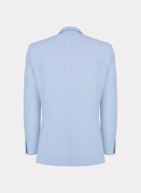 Žydras vilnonis kostiuminis švarkas