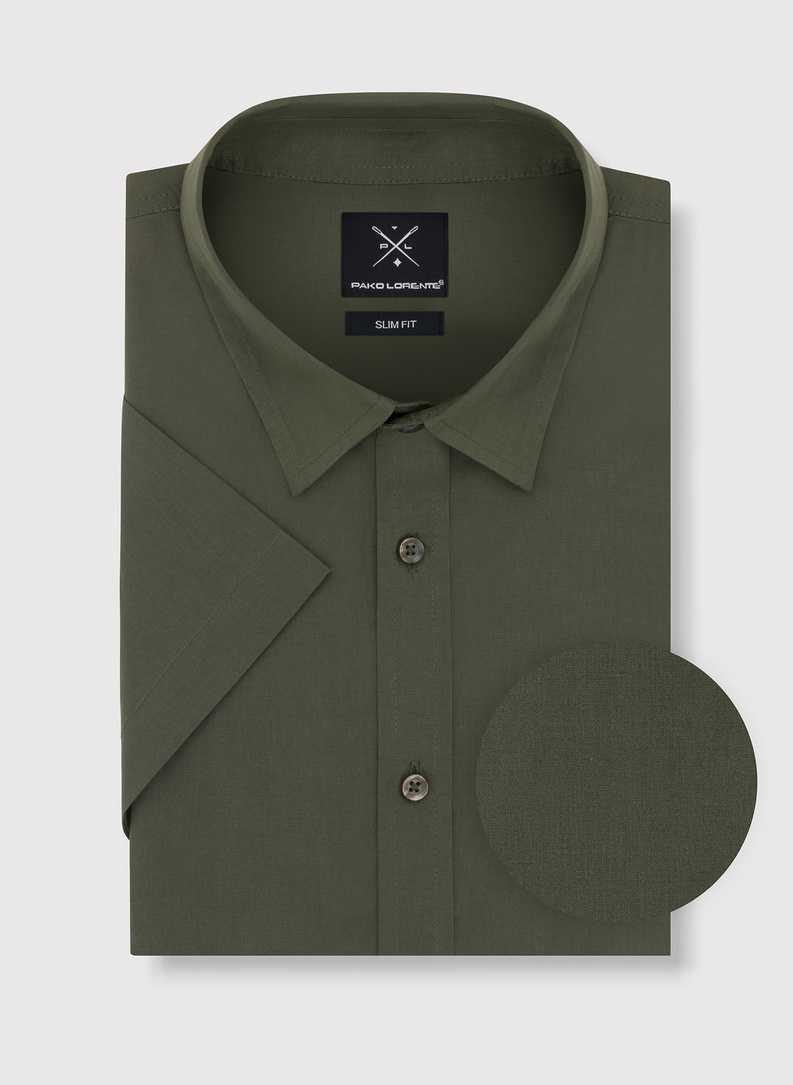 Žali marškiniai trumpomis rankovėmis