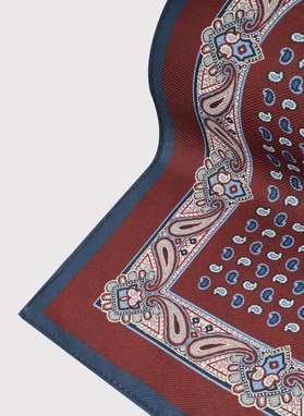 Dvipusė vyriška kišeninė nosinaitė peislio raštu