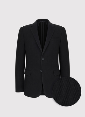 Juodas trikotažinis švarkas