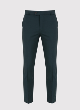 Vilnonės žalios kostiuminės kelnės