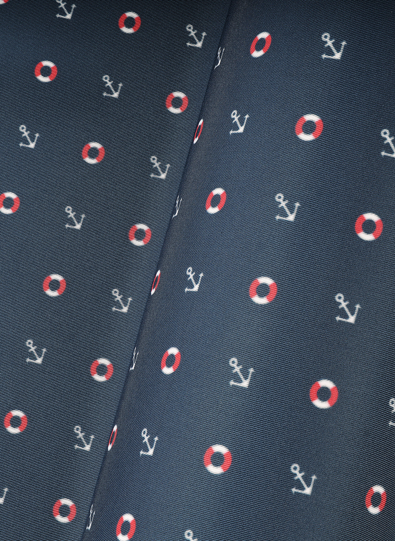 Tamsiai mėlyna raštuota kišeninė nosinaitė