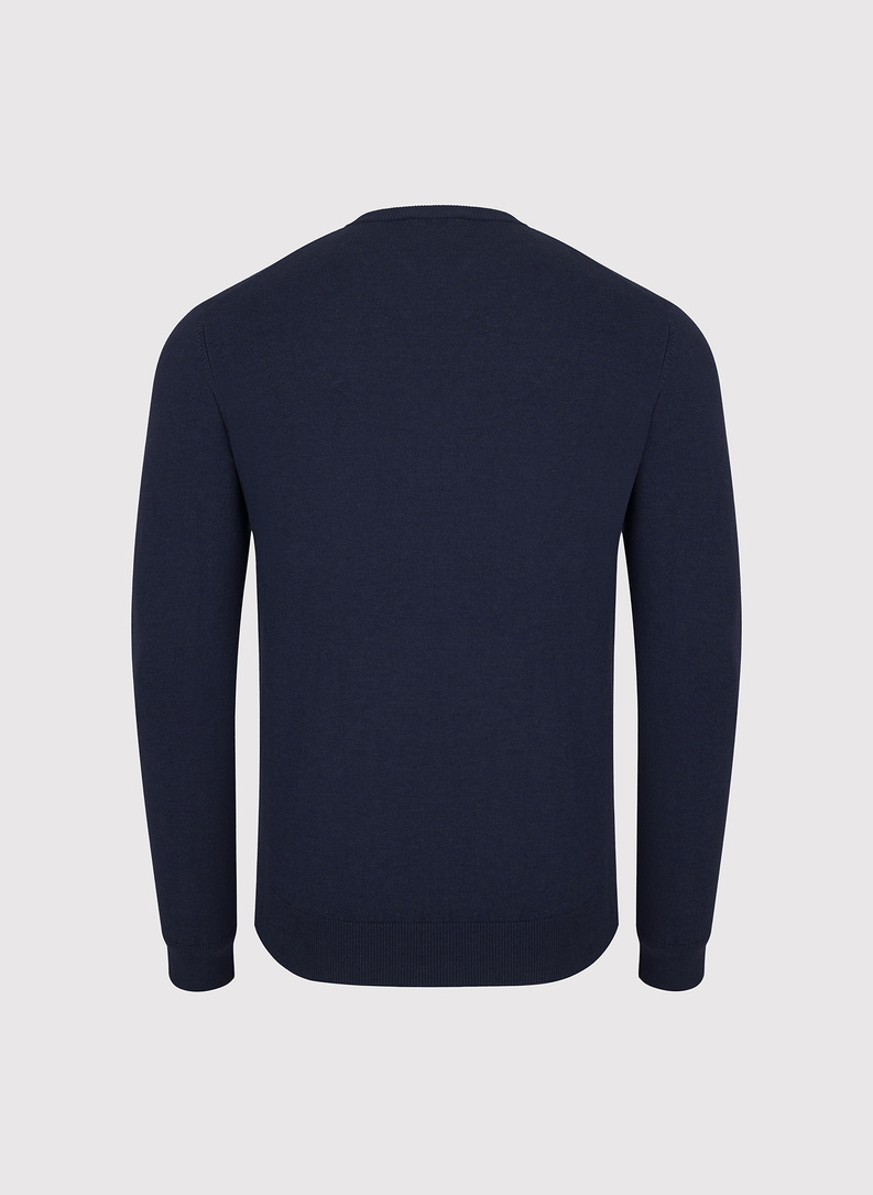 Tamsiai mėlynas vyriškas megztinis