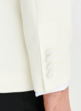 Smėlio spalvos vilnonis smokingo švarkas