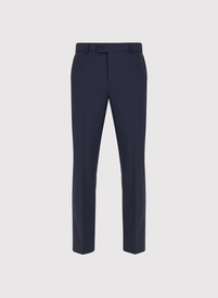 Tamsiai mėlynos spalvos vilnonės kostiuminės kelnės