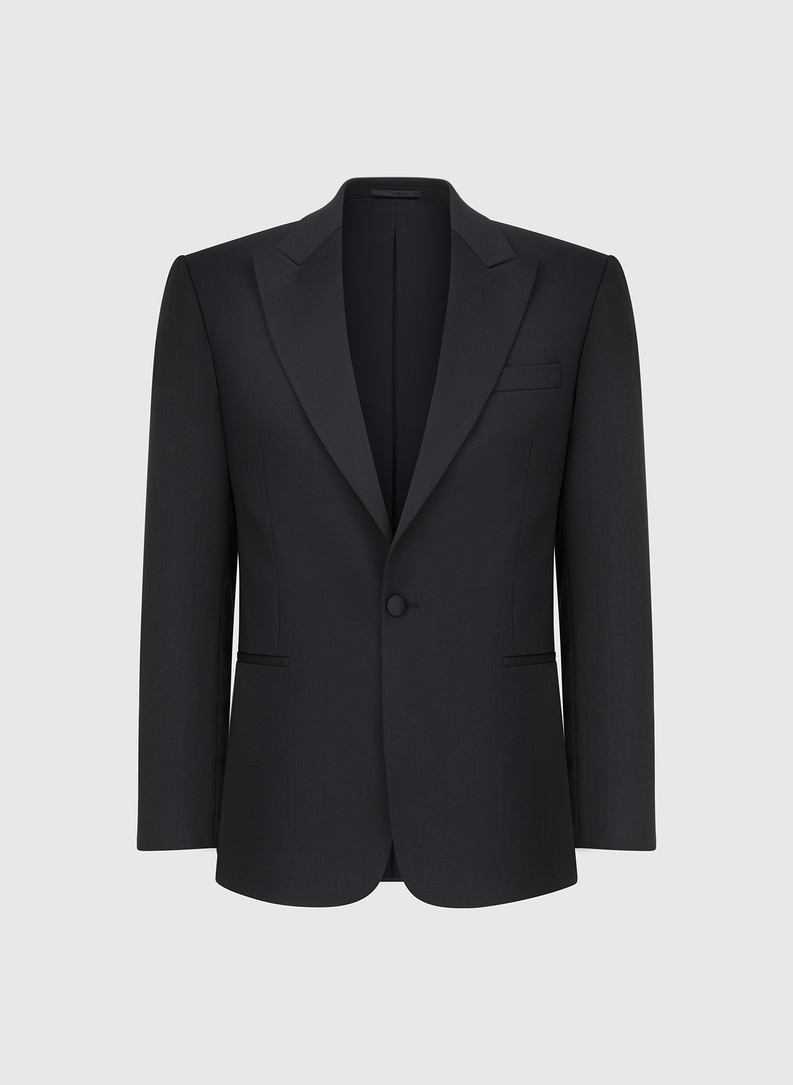 Vilnonis juodas smokingo švarkas