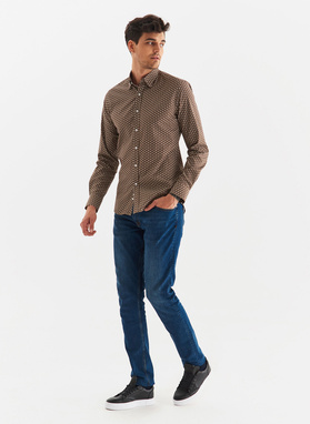 Bronziniai vyriški marškiniai mikroraštu