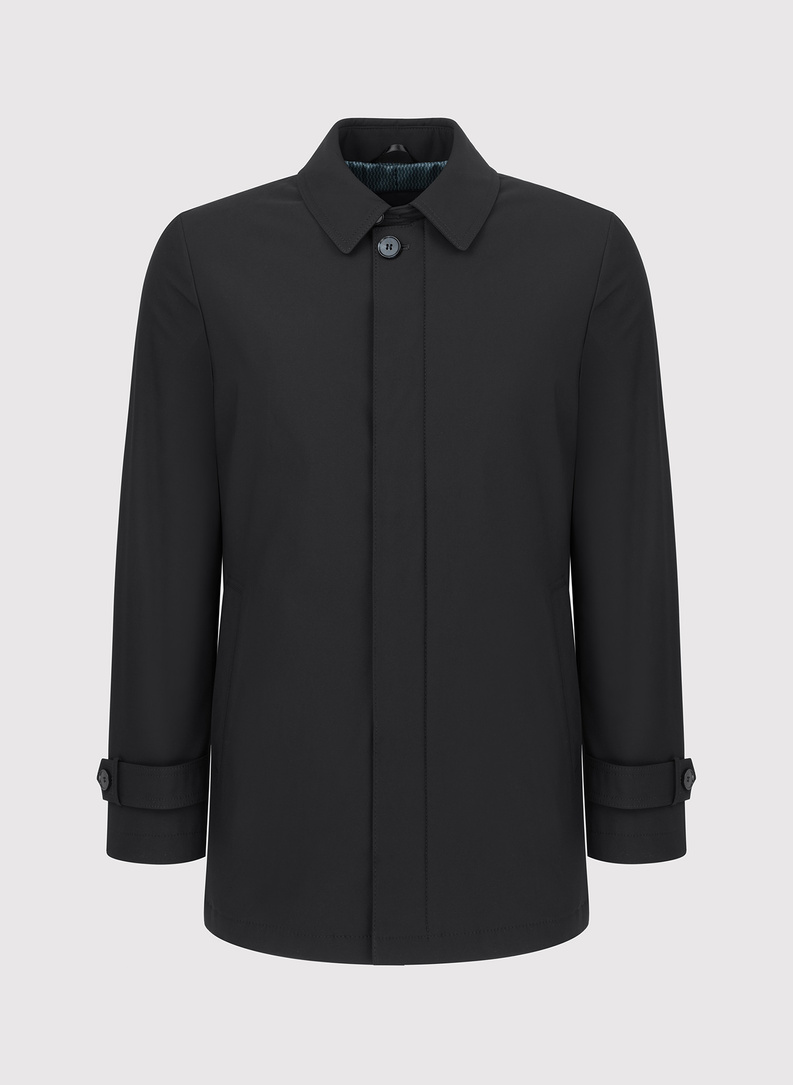 Juodos spalvos demisezoninis vyriškas lietpaltis