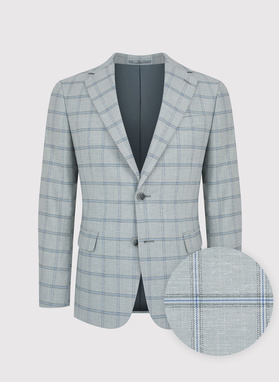 Pilkas vyriškas švarkas dideliais kvadratais