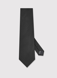 Šilkinis juodas kaklaraištis su PL monograma