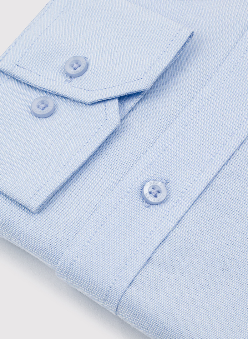 Mėlyni medvilniniai vyriški marškiniai