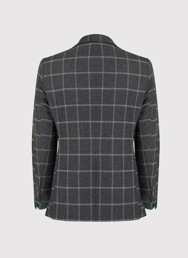 Pilkas languotas vyriškas švarkas