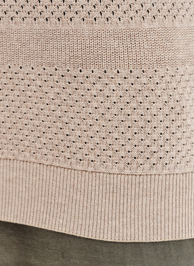 Smėliniai trikotažiniai polo marškinėliai