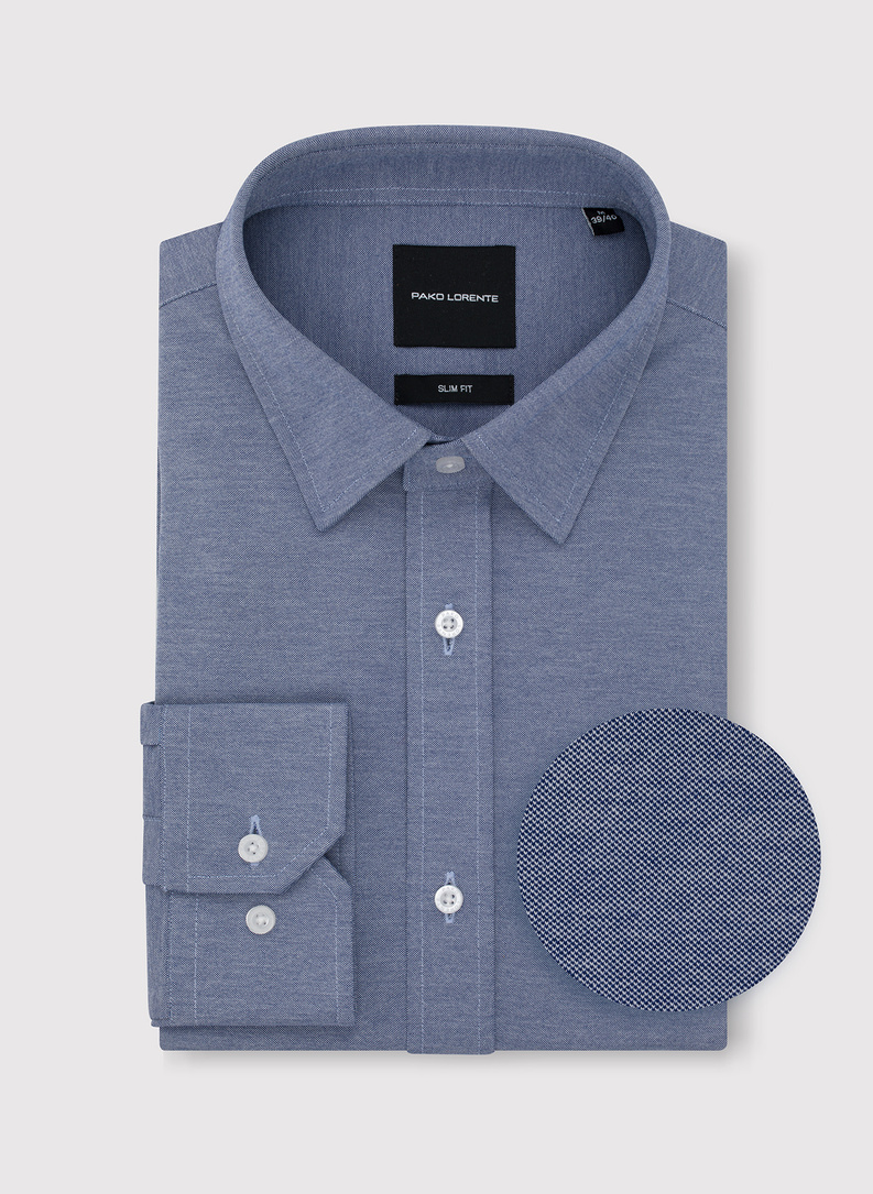 Mėlyni melanžiniai marškiniai