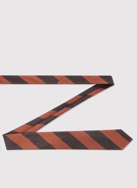 Rudas kaklaraištis juostomis