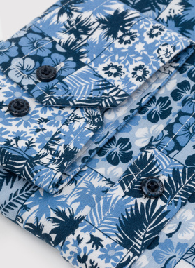 Mėlyni marškiniai Havajų raštais P23WN-1X-015-G-S
