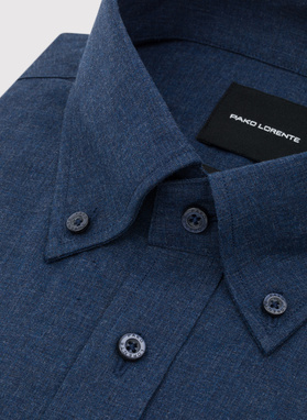 Tamsiai mėlyni melanžiniai marškiniai