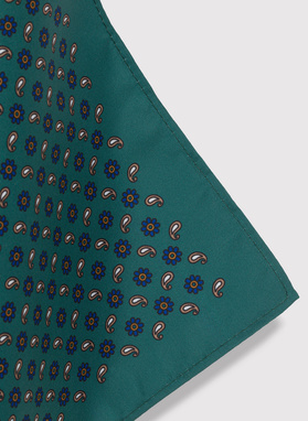 Žalia kišeninė nosinaitė peislio raštu