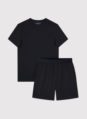 Juoda vyriška pižama su medvilne