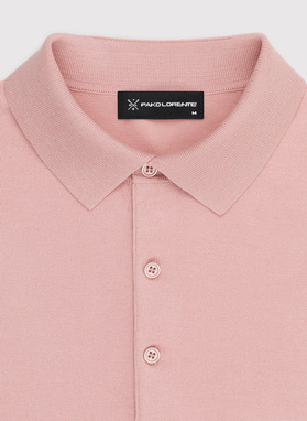 Rožiniai trikotažiniai polo T marškinėliai