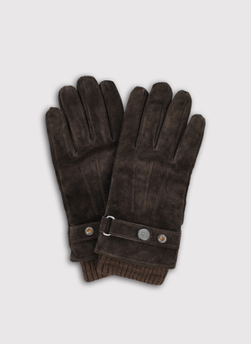 Rudos zomšinės pirštinės