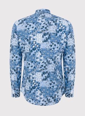 Mėlyni marškiniai Havajų raštais P23WN-1X-015-G-S