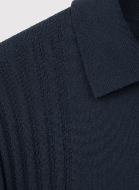 Tamsiai mėlynos spalvos medvilninis kardiganas