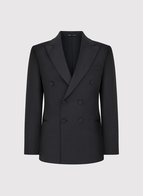 Vilnonis juodas smokingo švarkas