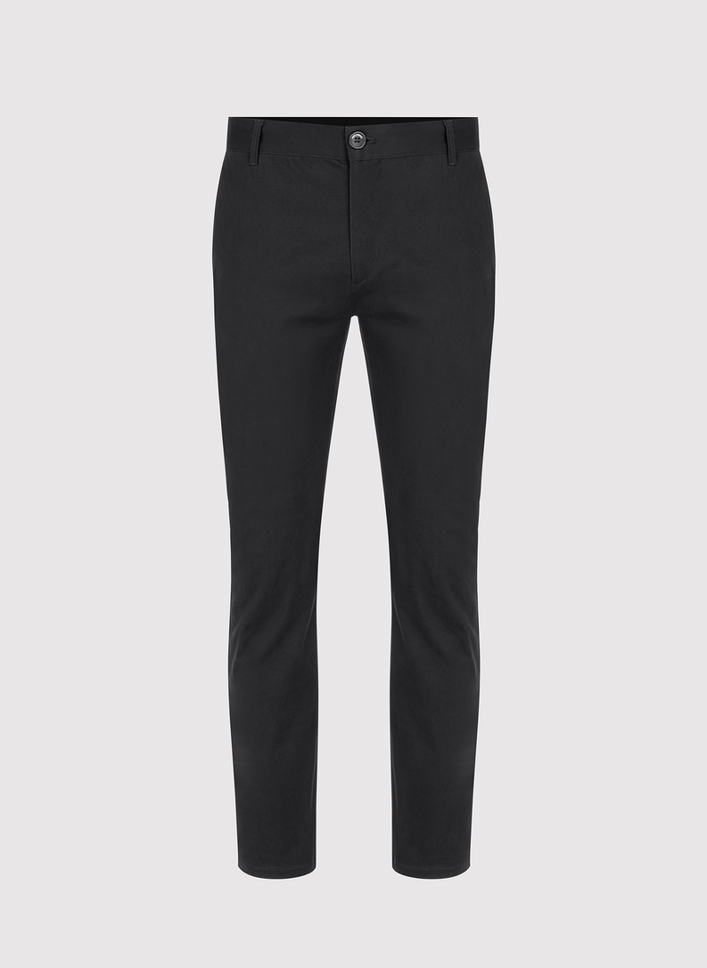 Juodos spalvos vyriškos kelnės be raštų