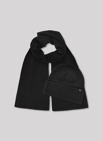 Vyriškas juodas komplektas: kepurė ir šalikas