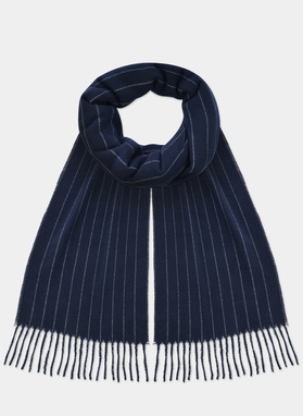Tamsiai mėlynas šalikas juostelėmis
