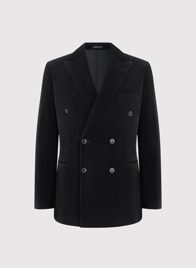 Juodas dvieilis vyriškas švarkas