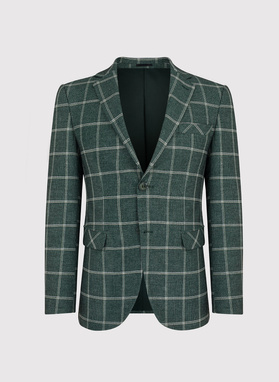 Žalias languotas vyriškas švarkas