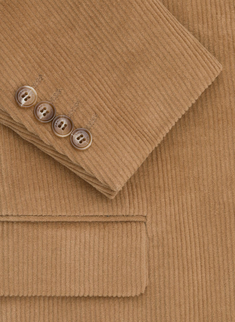 Smėlinis kordinio velveto vyriškas švarkas