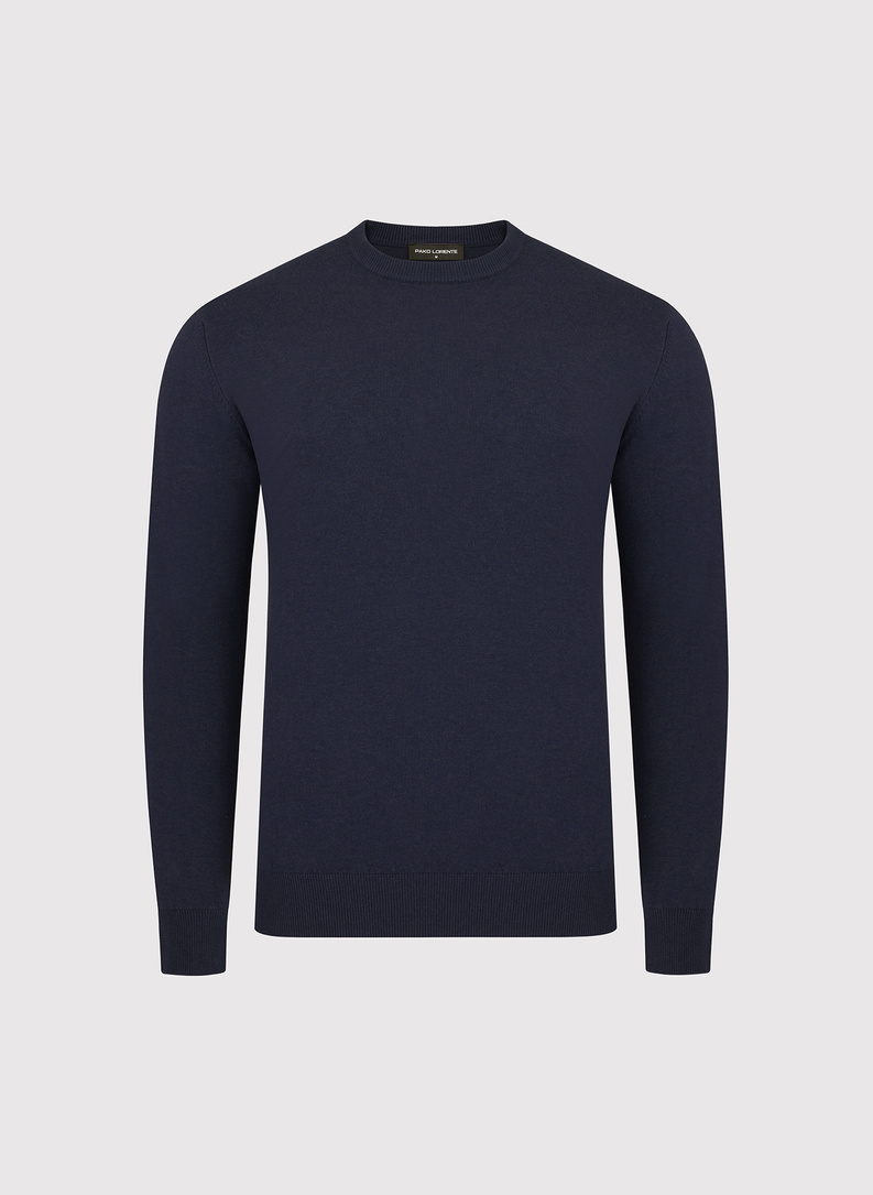 Tamsiai mėlynas vyriškas megztinis