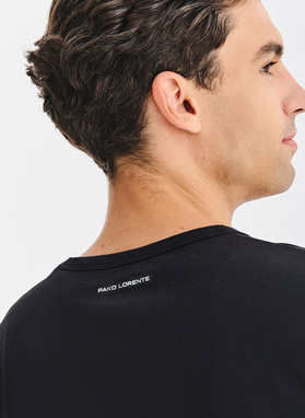 Juoda vyriška pižama su medvilne